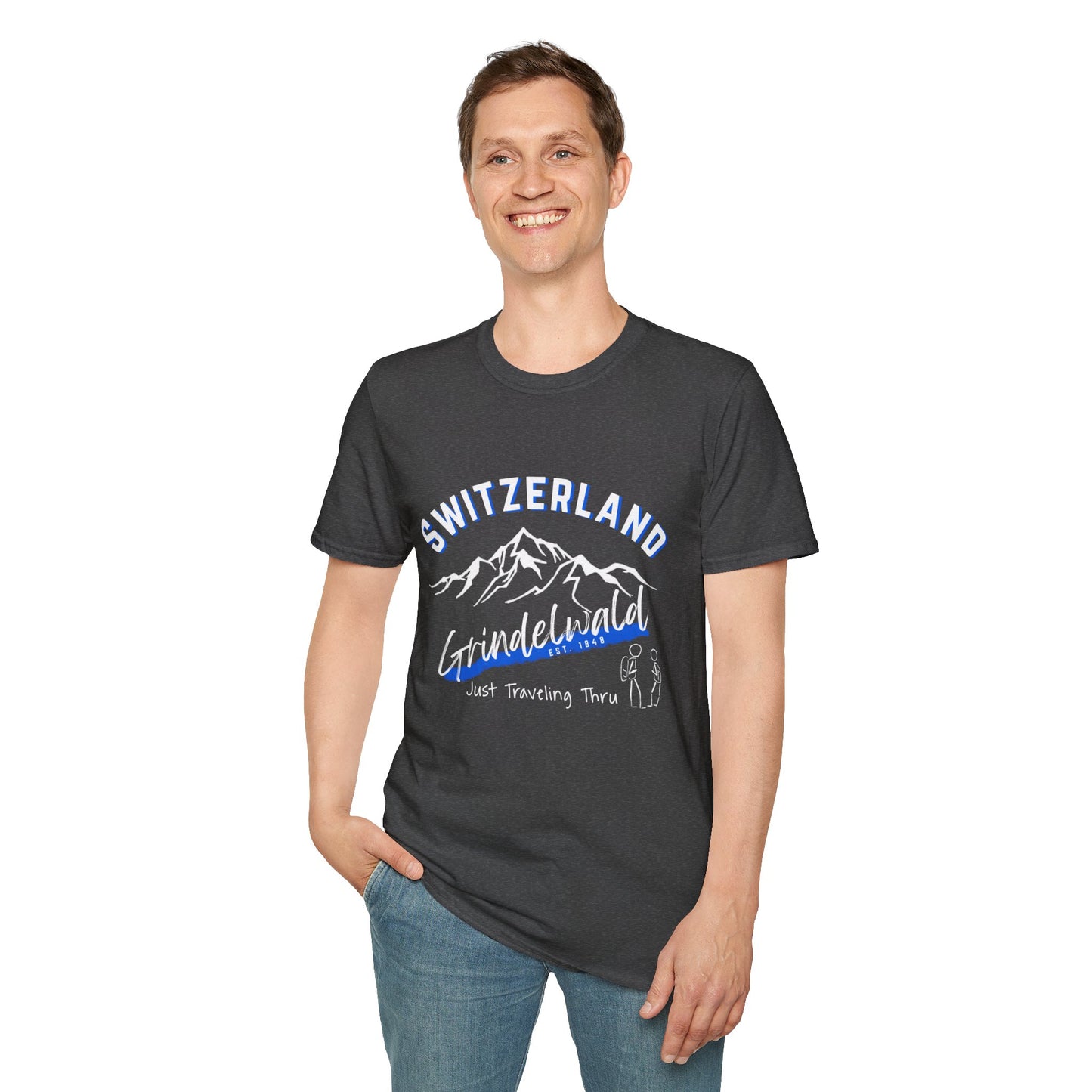 ποΈβοΈ "Grindelwald, Switzerland Est. 1841: Just Traveling Thru Alpine Adventure Tee" π βοΈ