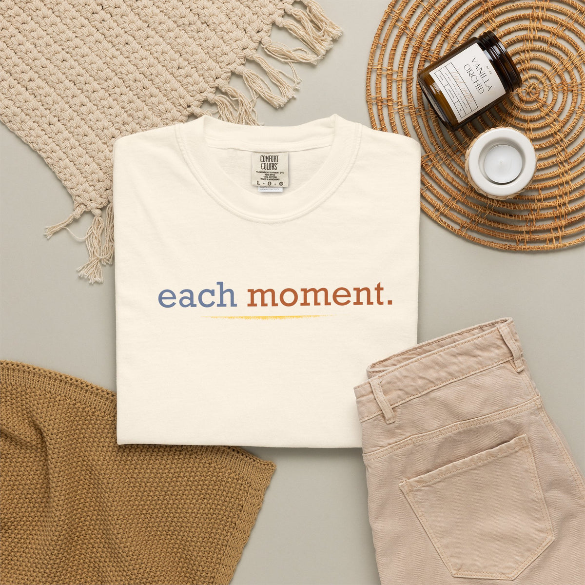 each moment. Tee — Minimalist Inspirational Cotton T-Shirt