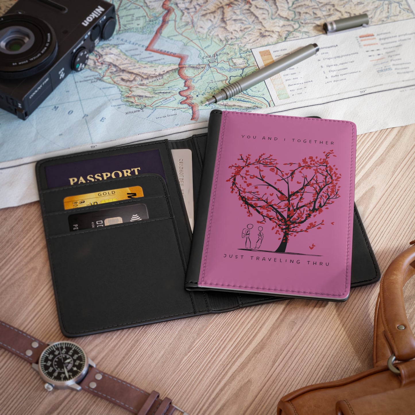 ๐ "Heartfelt Journeys: 'You and I Together' Passport Cover by Just Traveling Thru" ๐