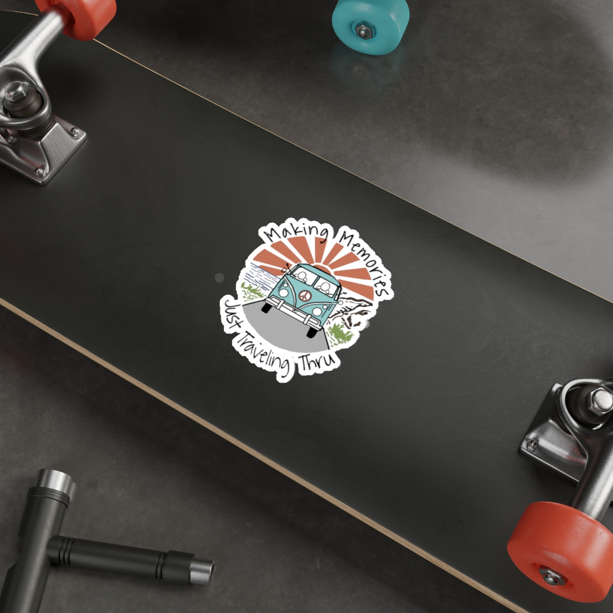 ππ¨ "Just Traveling Thru Sticker - Making Memories with Camper Van Adventure" ππΈ