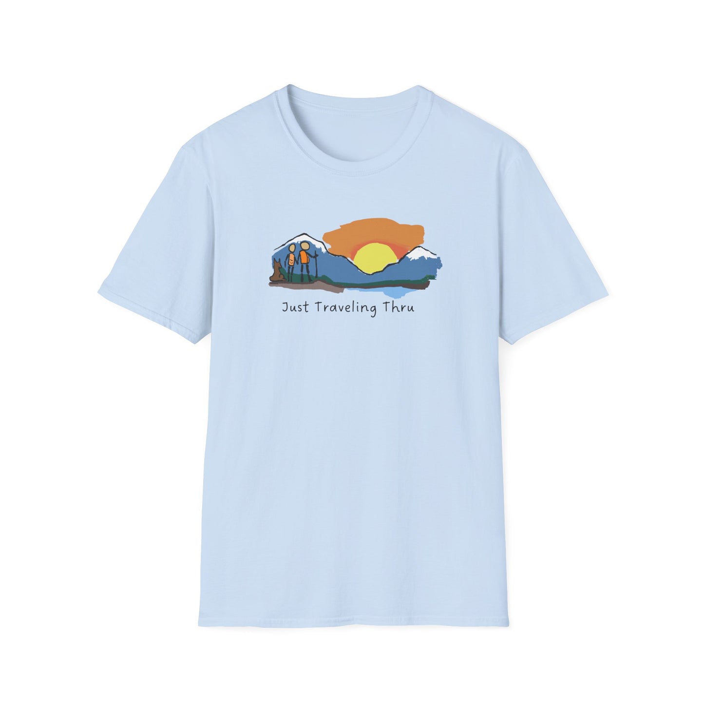 ποΈπΆββοΈπΆββοΈ "Mountain Explorer Duo: Just Traveling Thru Adventure Tee" πΎβοΈ