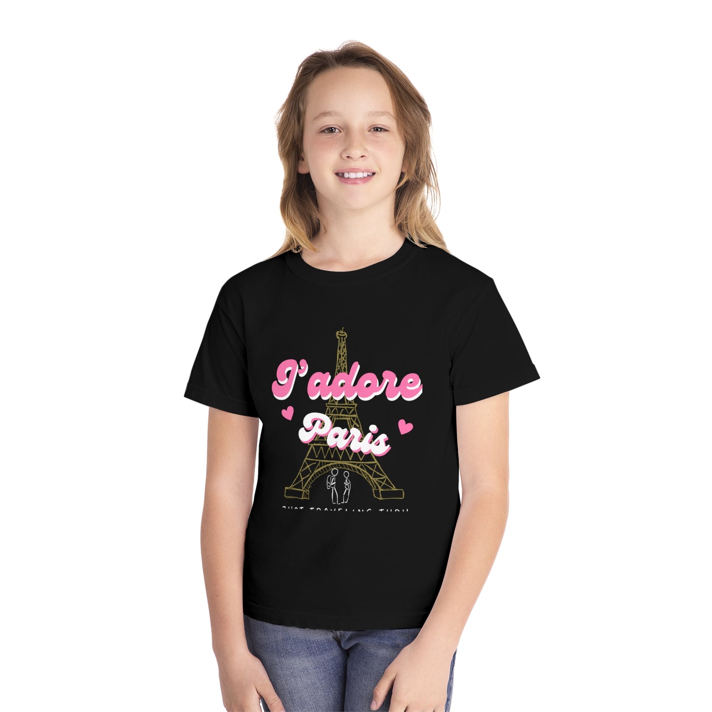 🗼💖 "J'adore Paris: Just Traveling Thru Kids Tee for Little Explorers!" 🌍👧