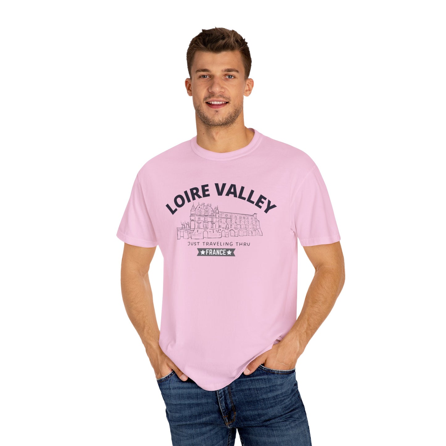 🏰🇫🇷 "Loire Valley Wanderlust: Just Traveling Thru France Tee" 🌍👕