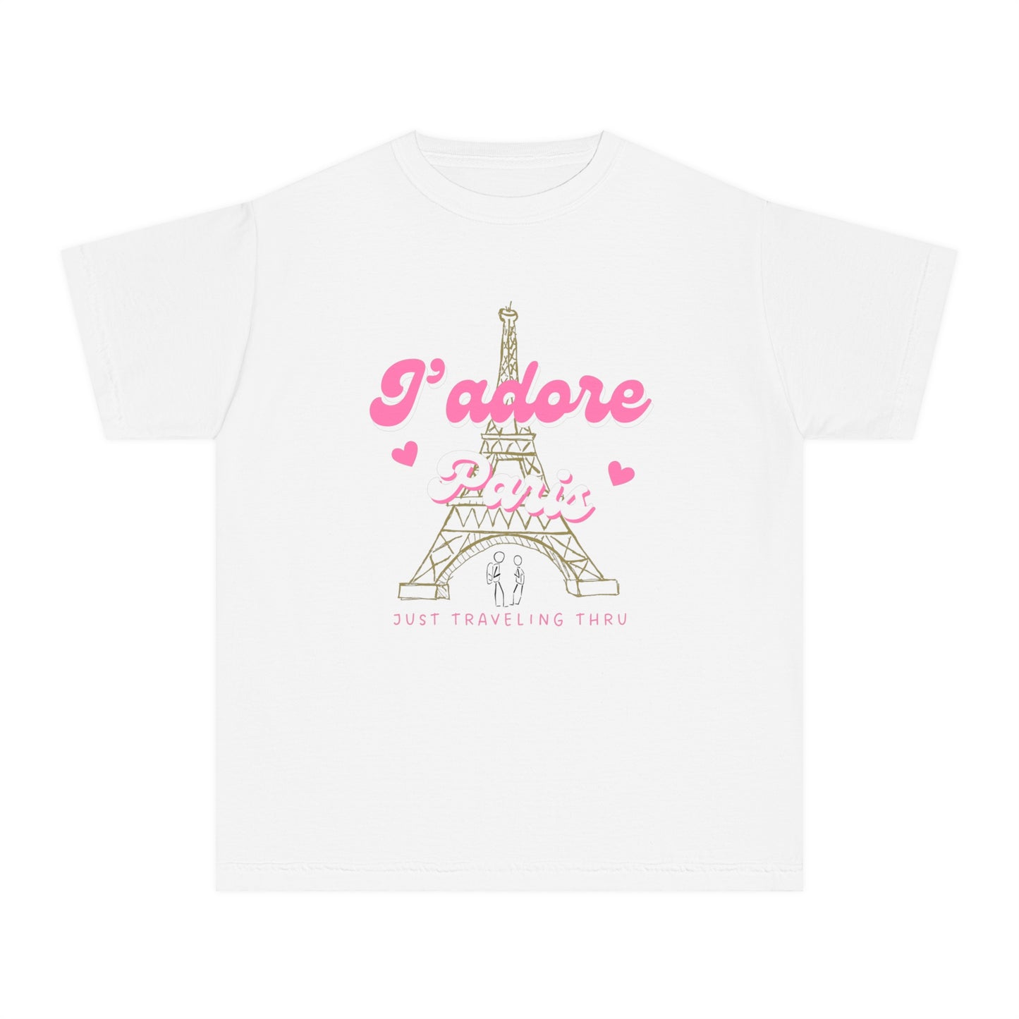 🗼💖 "J'adore Paris: Just Traveling Thru Kids Tee for Little Explorers!" 🌍👧