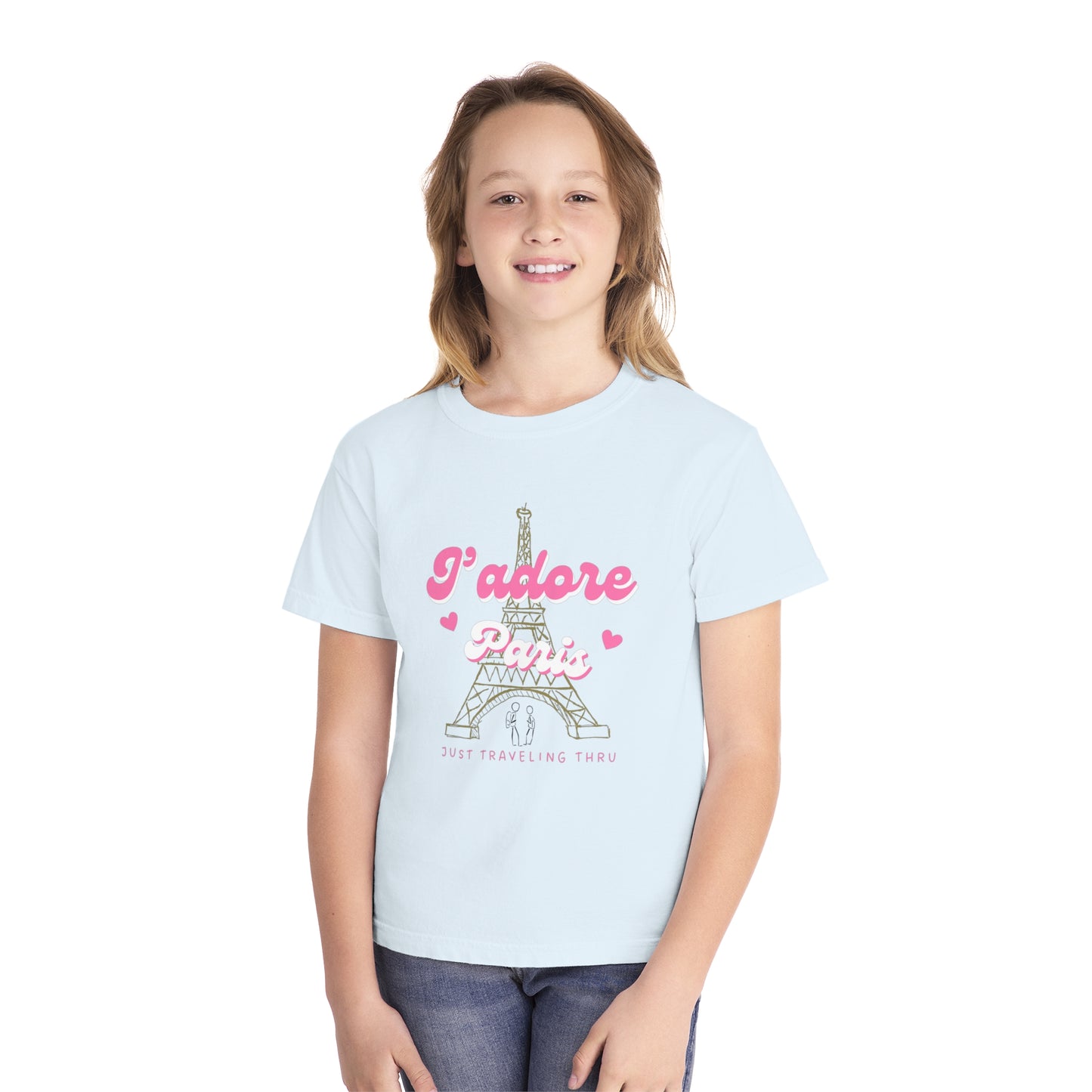 🗼💖 "J'adore Paris: Just Traveling Thru Kids Tee for Little Explorers!" 🌍👧