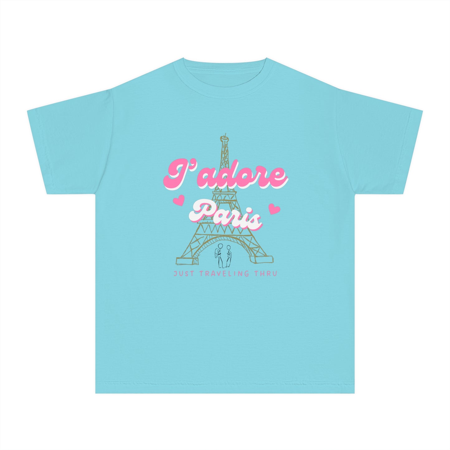 🗼💖 "J'adore Paris: Just Traveling Thru Kids Tee for Little Explorers!" 🌍👧