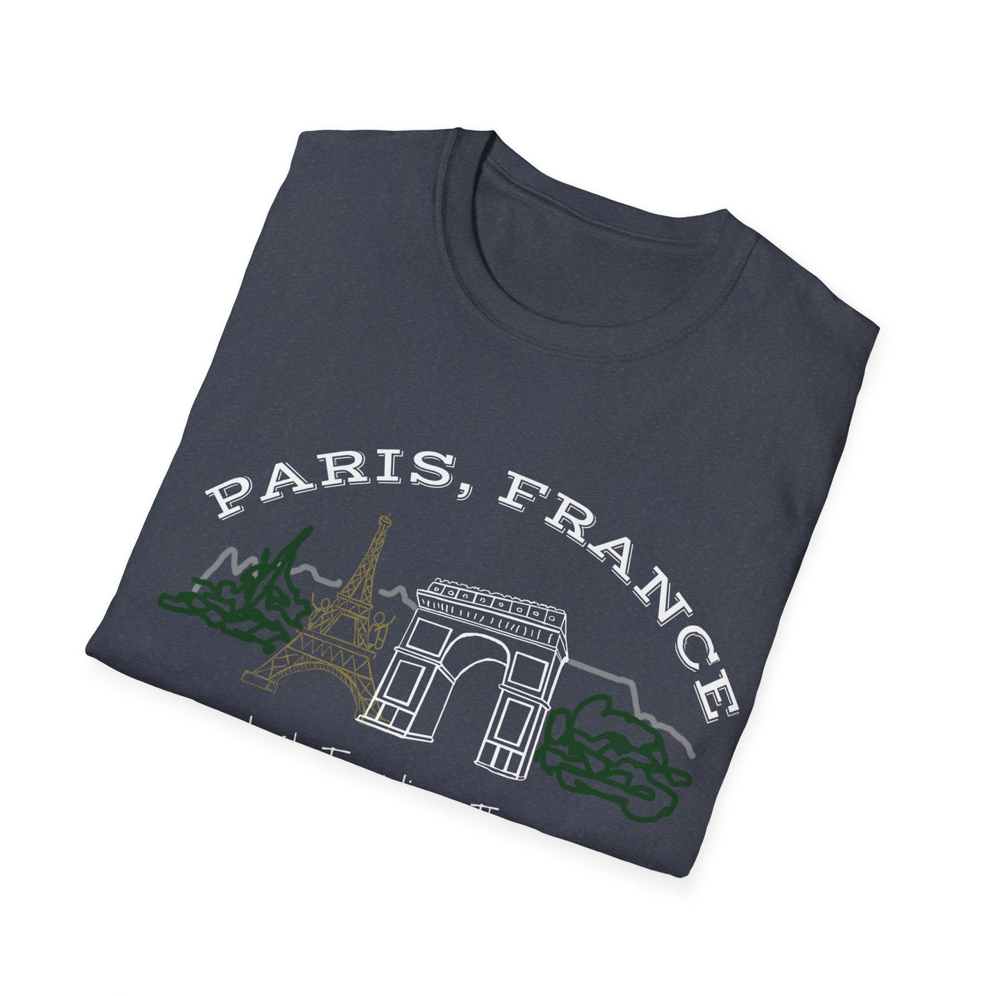 Paris, France -Just Traveling Thru - Unisex Softstyle T-Shirt