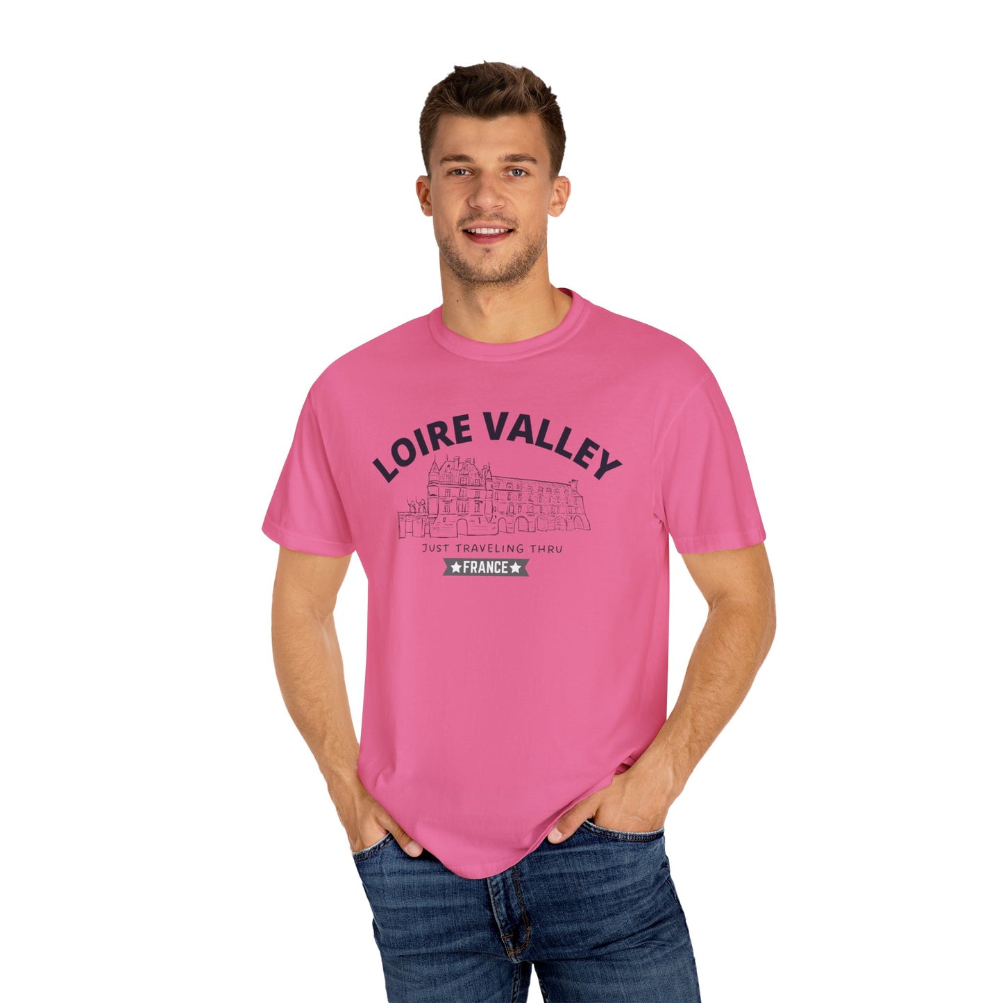 🏰🇫🇷 "Loire Valley Wanderlust: Just Traveling Thru France Tee" 🌍👕