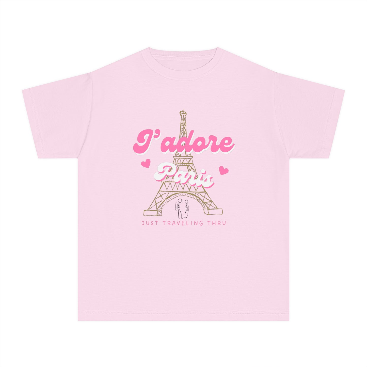 🗼💖 "J'adore Paris: Just Traveling Thru Kids Tee for Little Explorers!" 🌍👧