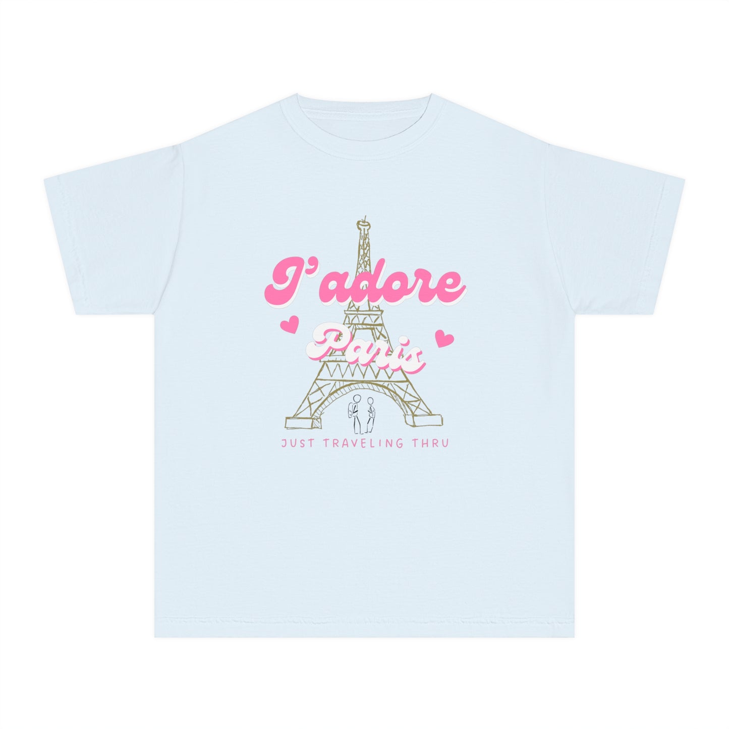 🗼💖 "J'adore Paris: Just Traveling Thru Kids Tee for Little Explorers!" 🌍👧