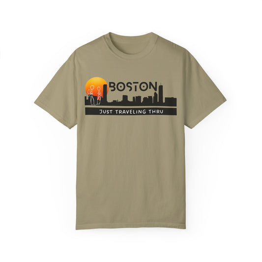 Boston Sunset Skyline: Just Traveling Thru Urban Adventure Tee