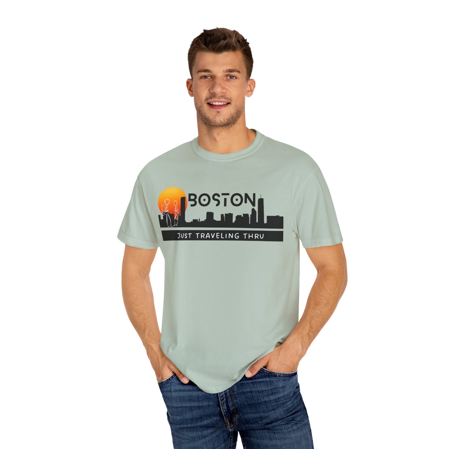 Boston Sunset Skyline: Just Traveling Thru Urban Adventure Tee