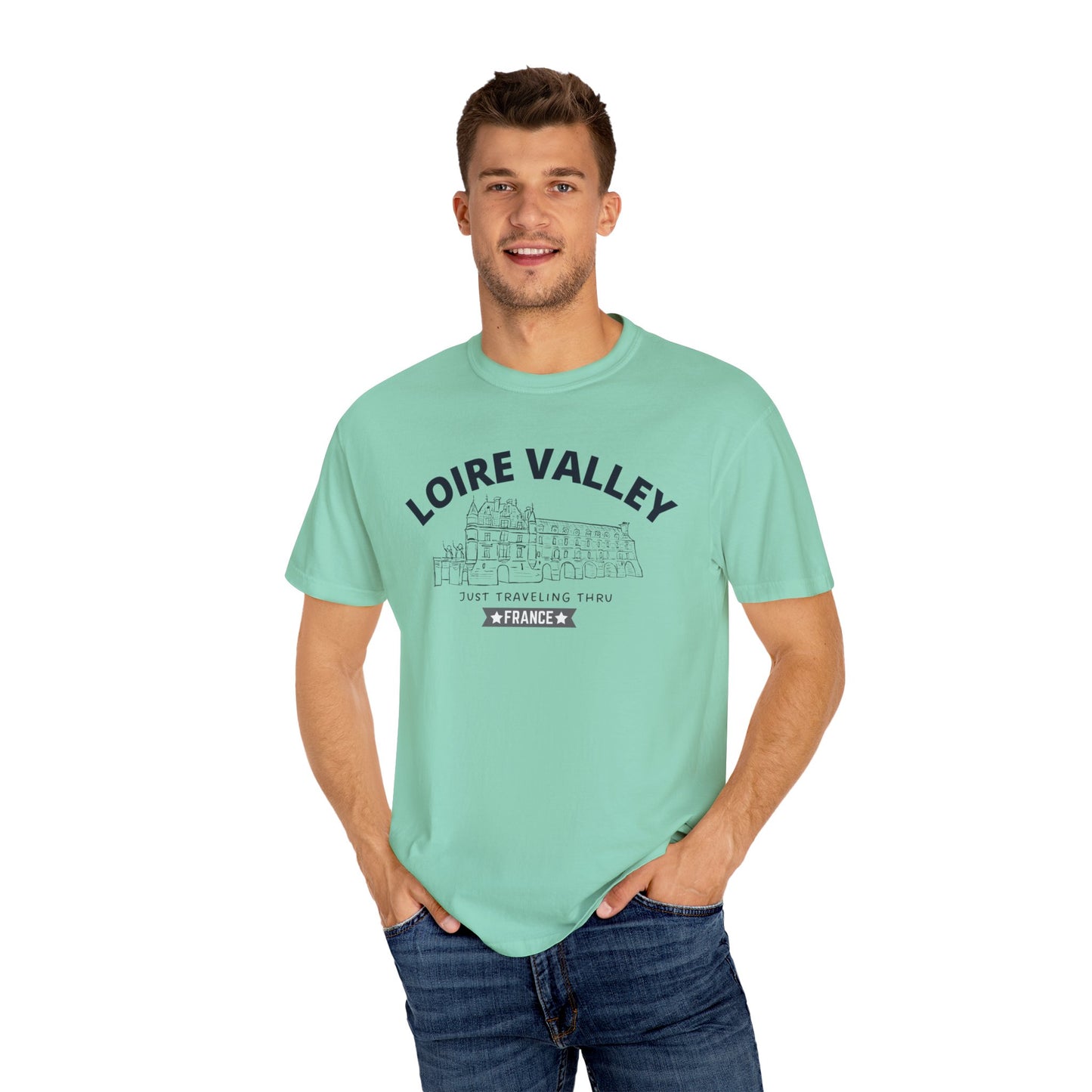 🏰🇫🇷 "Loire Valley Wanderlust: Just Traveling Thru France Tee" 🌍👕