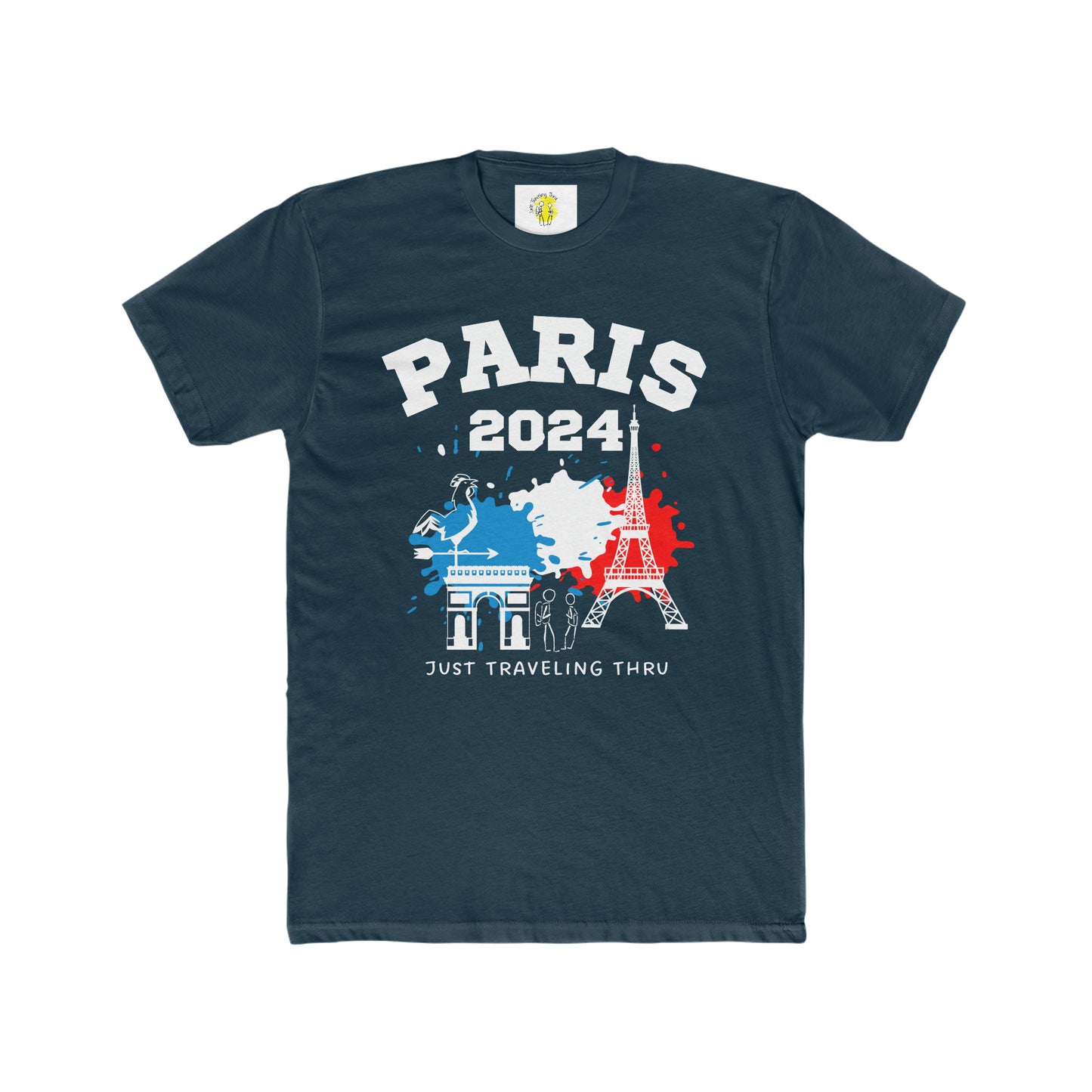 🇫🇷🏆 "Men's Paris 2024 Olympics Edition: Just Traveling Thru Pride Tee" 🗼👕