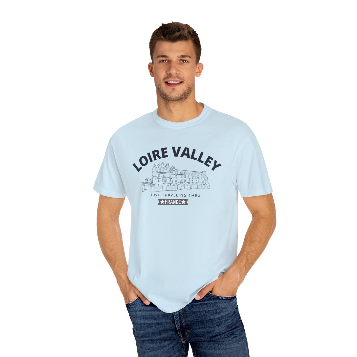 🏰🇫🇷 "Loire Valley Wanderlust: Just Traveling Thru France Tee" 🌍👕