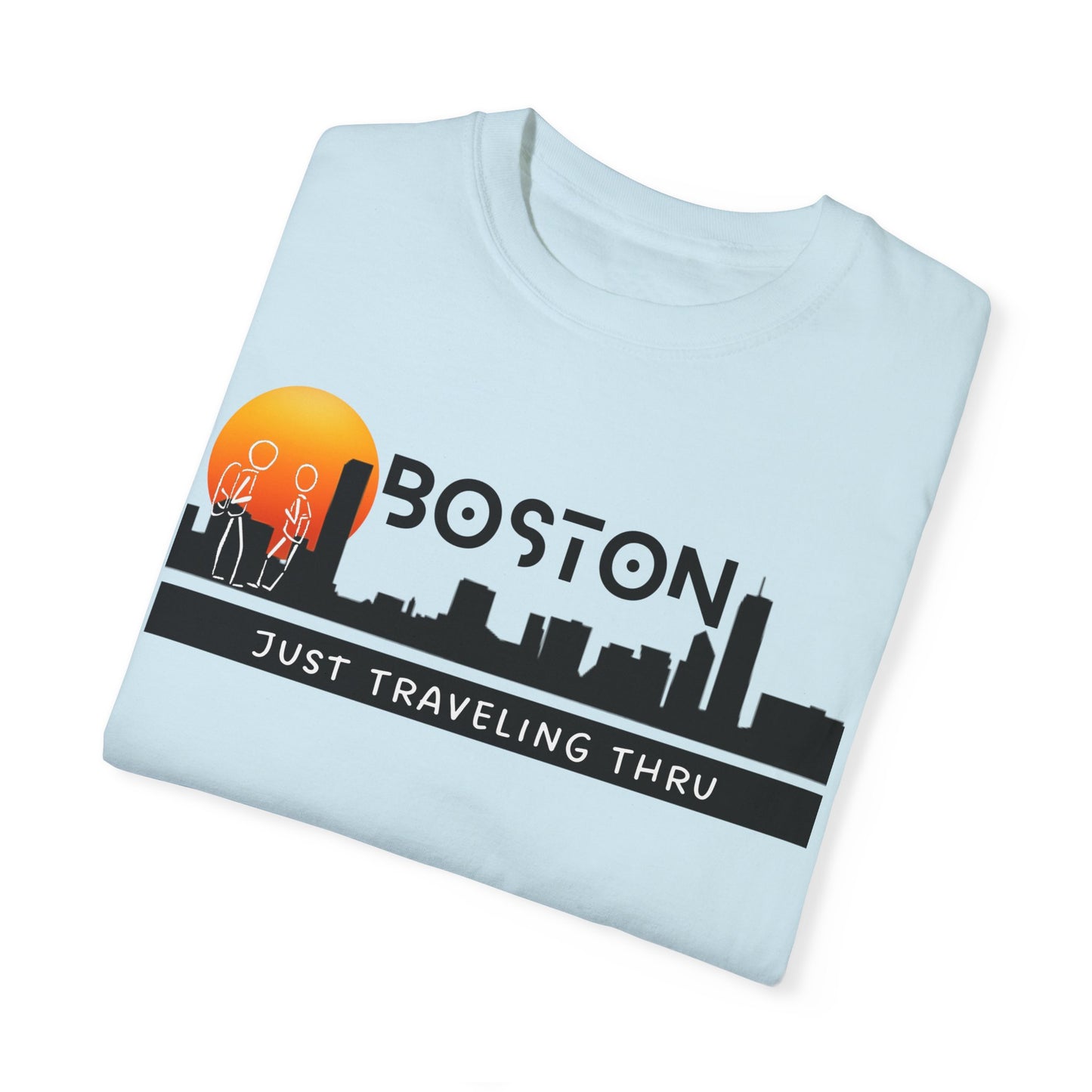 Boston Sunset Skyline: Just Traveling Thru Urban Adventure Tee