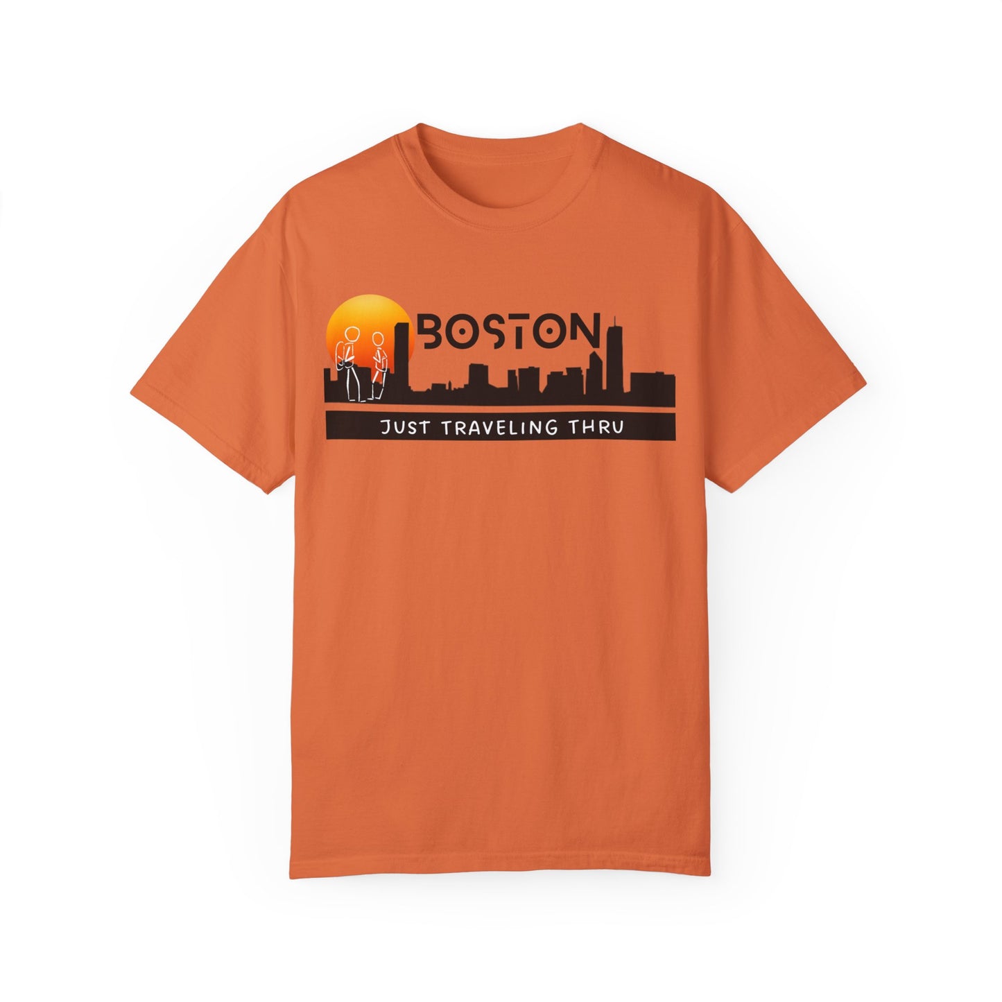 Boston Sunset Skyline: Just Traveling Thru Urban Adventure Tee