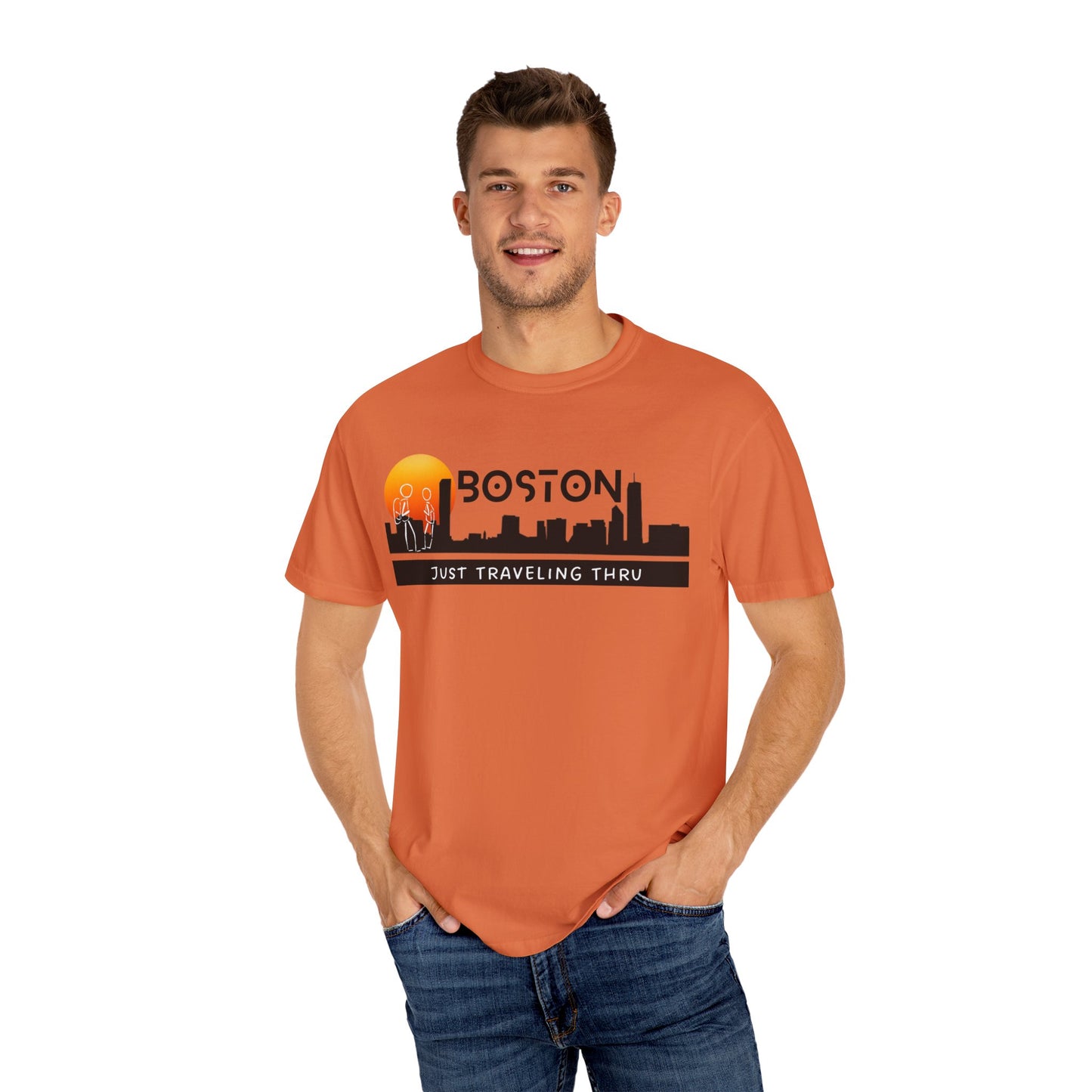 Boston Sunset Skyline: Just Traveling Thru Urban Adventure Tee