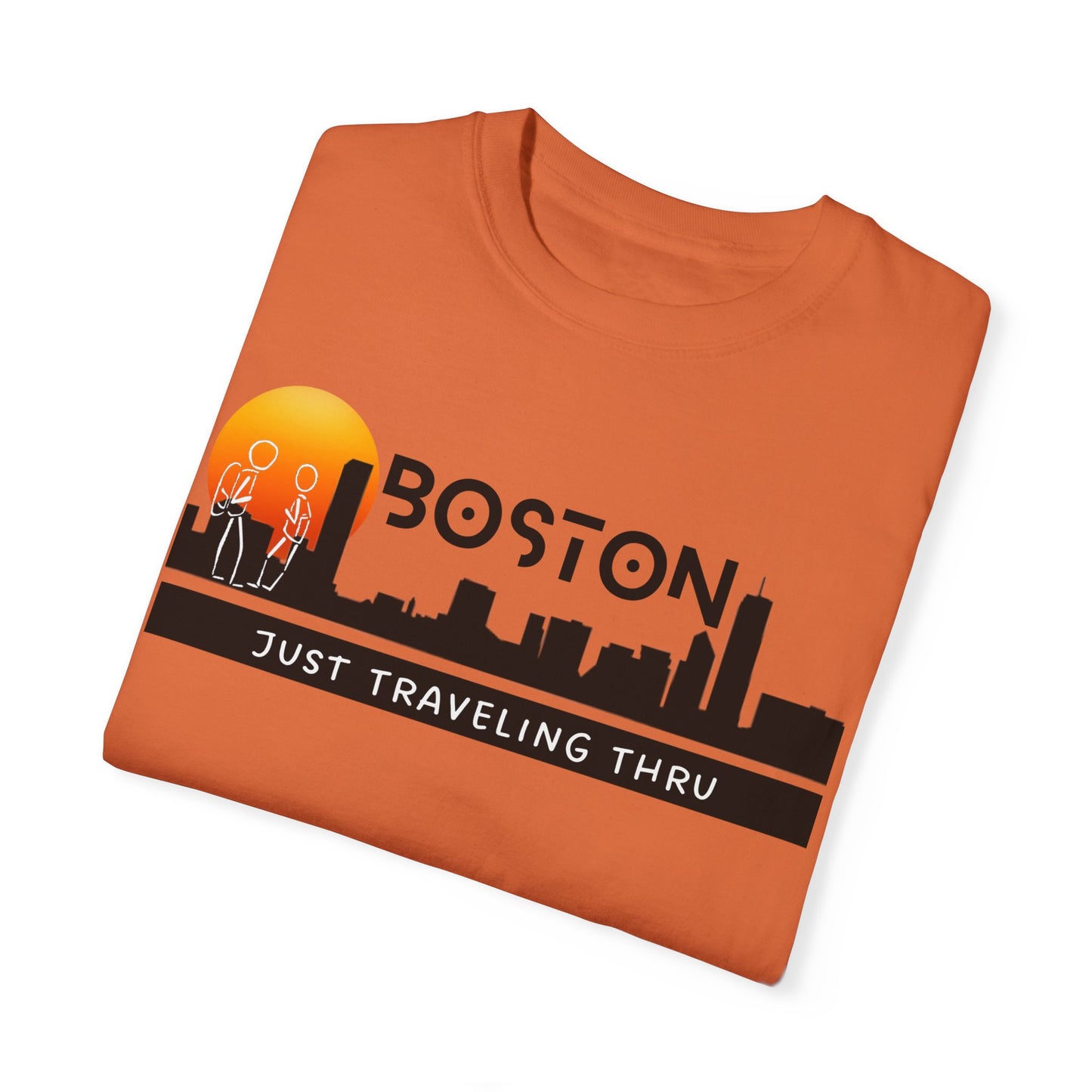 Boston Sunset Skyline: Just Traveling Thru Urban Adventure Tee