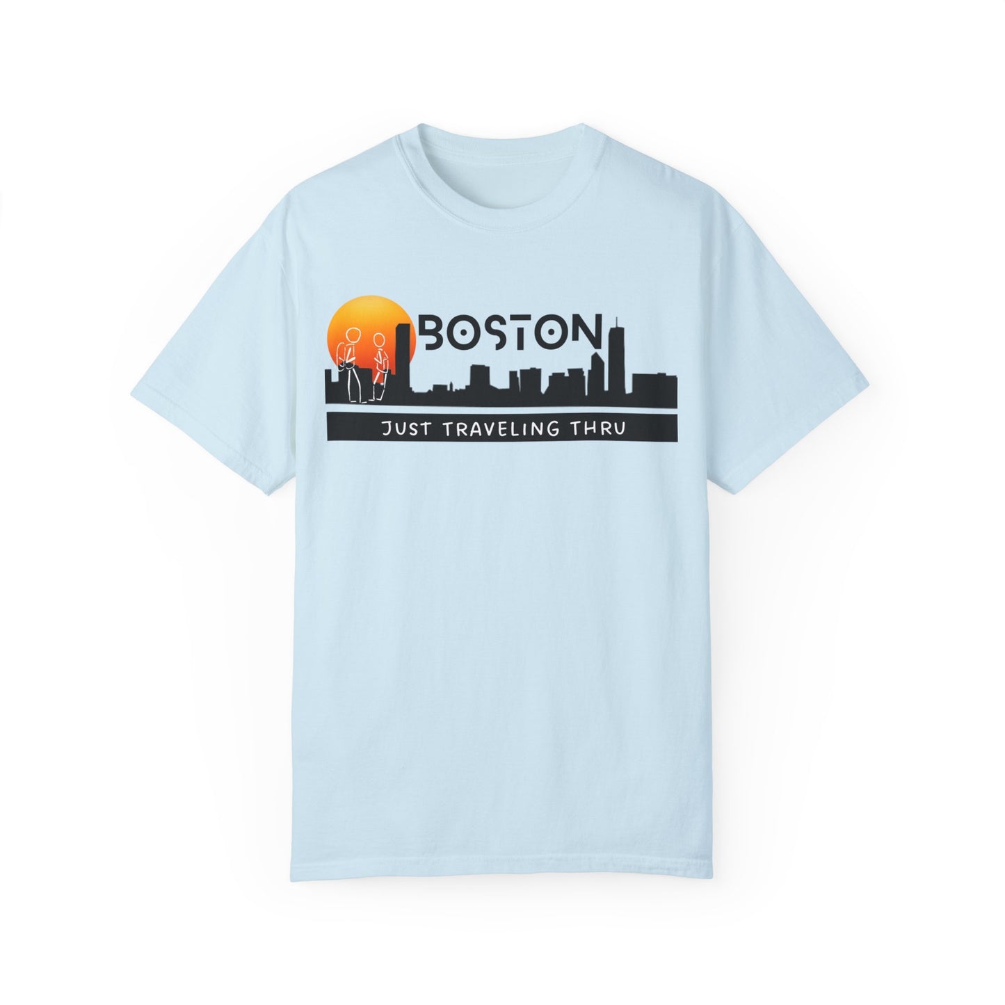 Boston Sunset Skyline: Just Traveling Thru Urban Adventure Tee