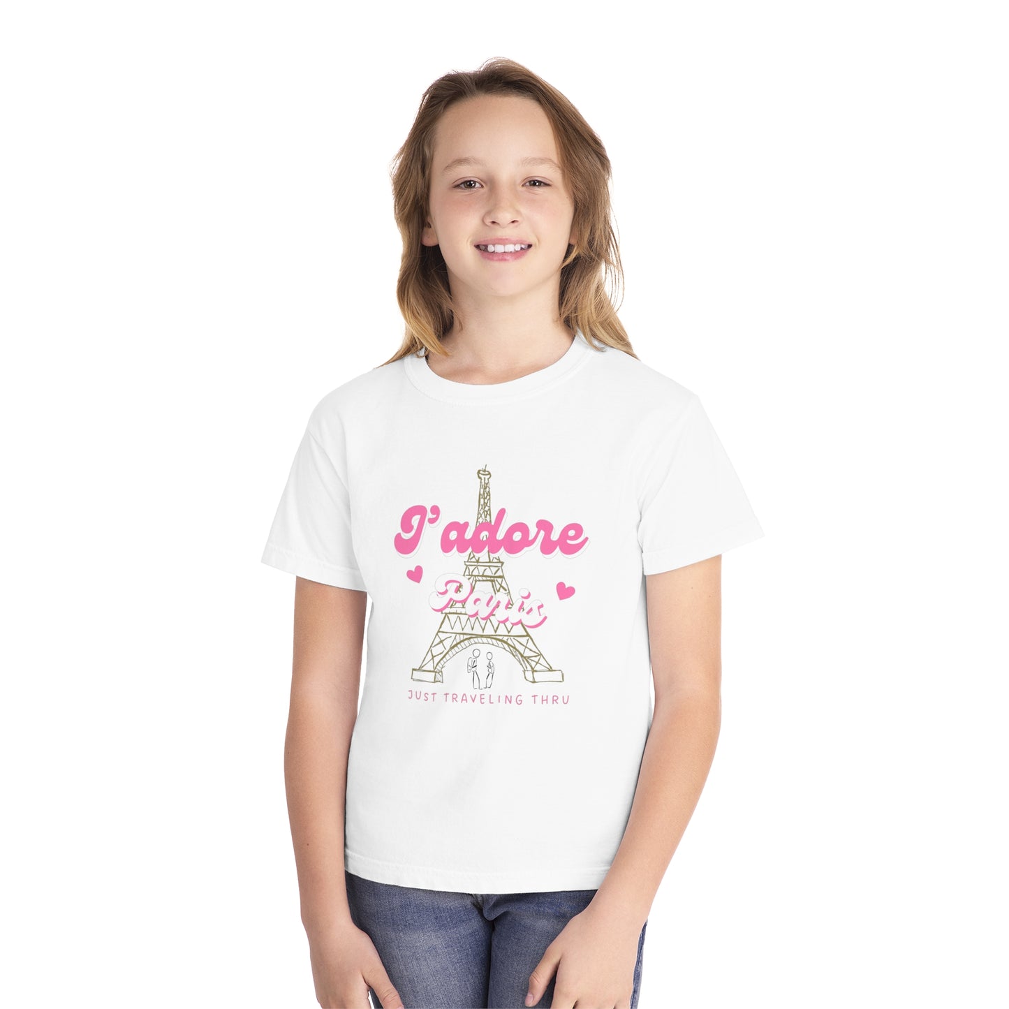 🗼💖 "J'adore Paris: Just Traveling Thru Kids Tee for Little Explorers!" 🌍👧