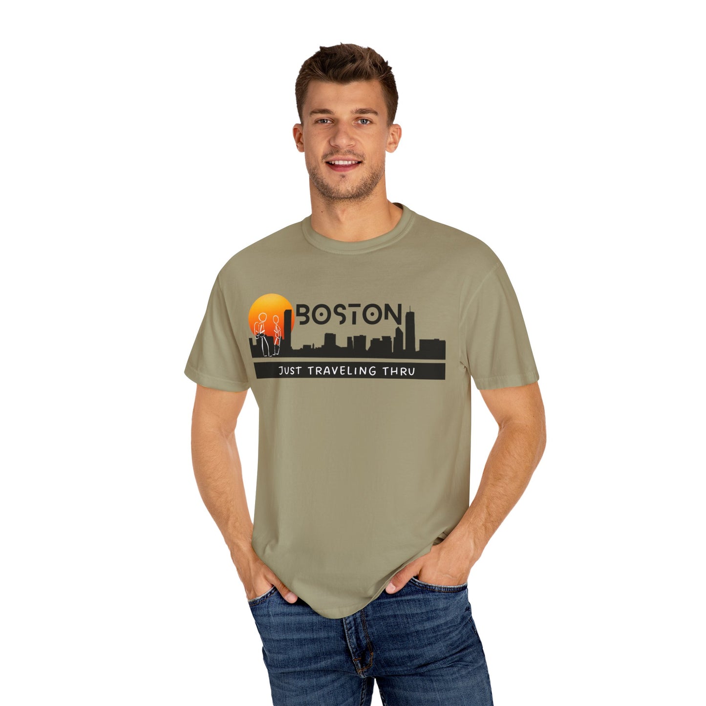 Boston Sunset Skyline: Just Traveling Thru Urban Adventure Tee