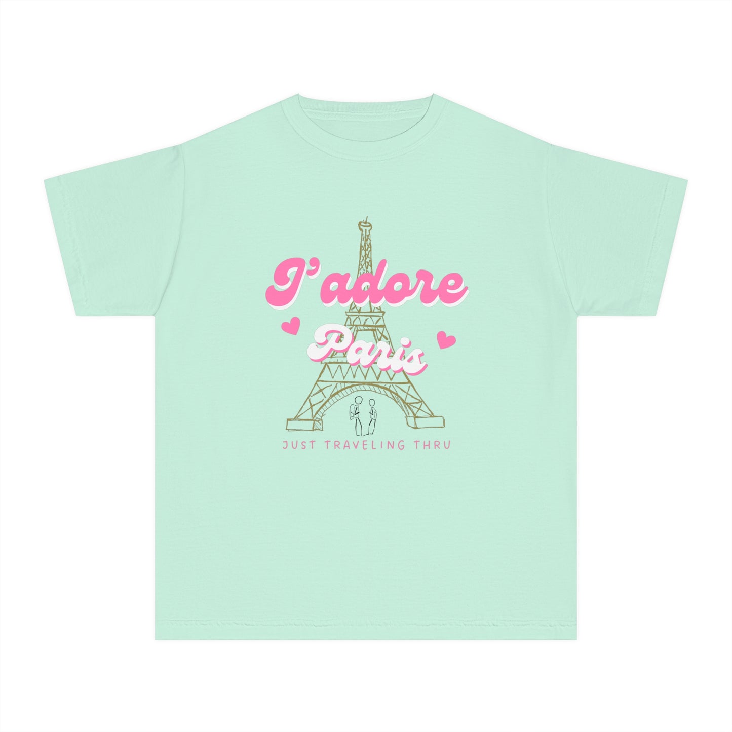 🗼💖 "J'adore Paris: Just Traveling Thru Kids Tee for Little Explorers!" 🌍👧