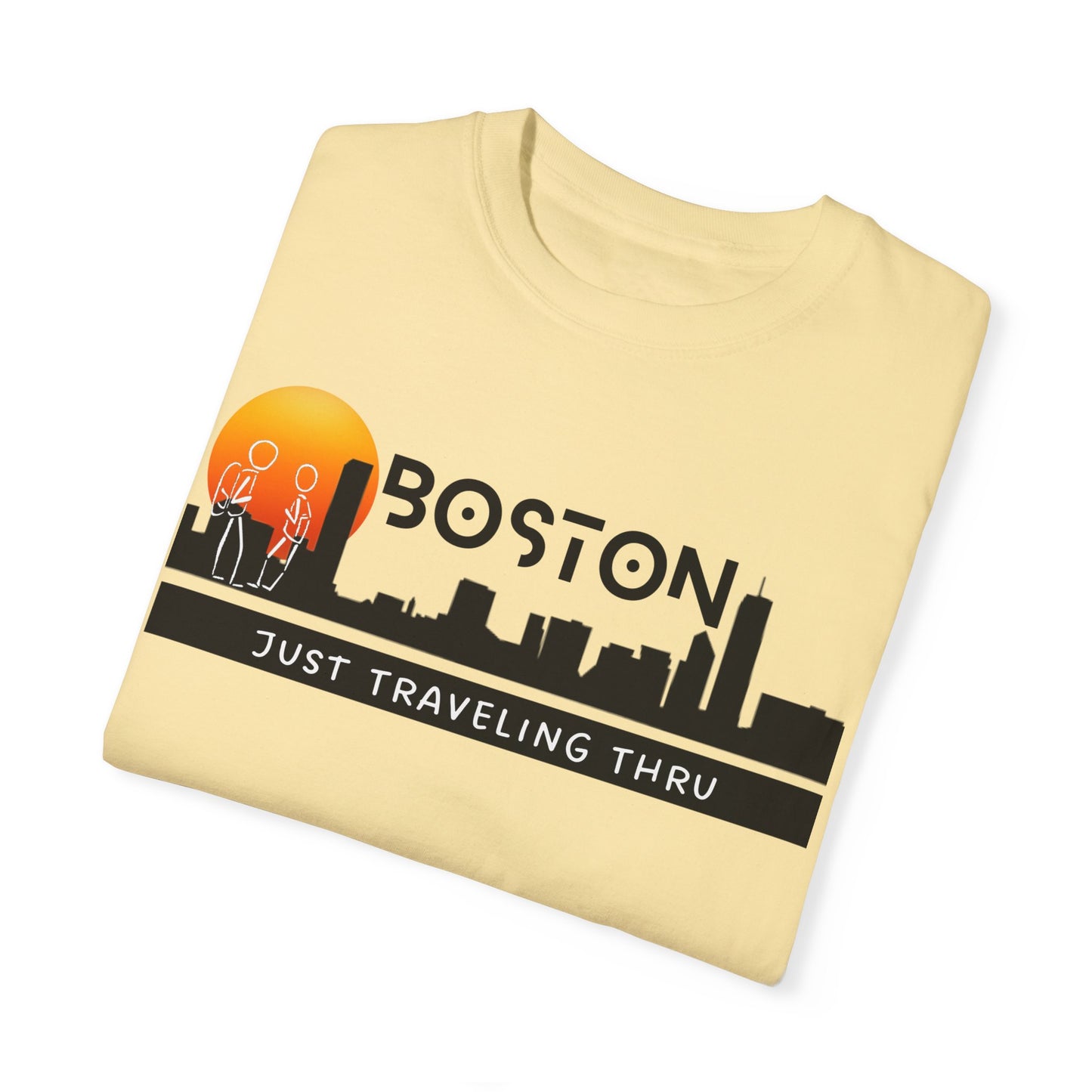 Boston Sunset Skyline: Just Traveling Thru Urban Adventure Tee