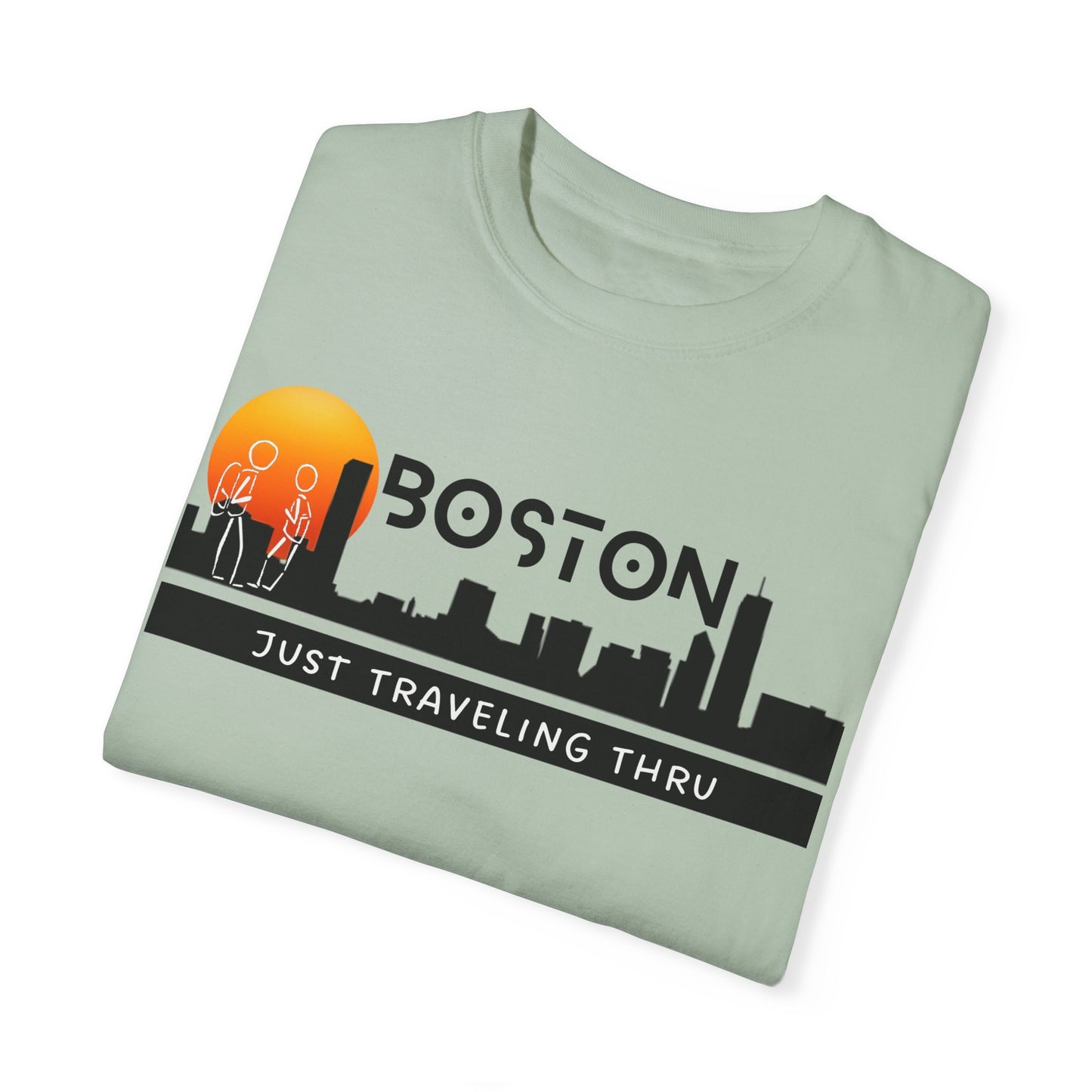 Boston Sunset Skyline: Just Traveling Thru Urban Adventure Tee