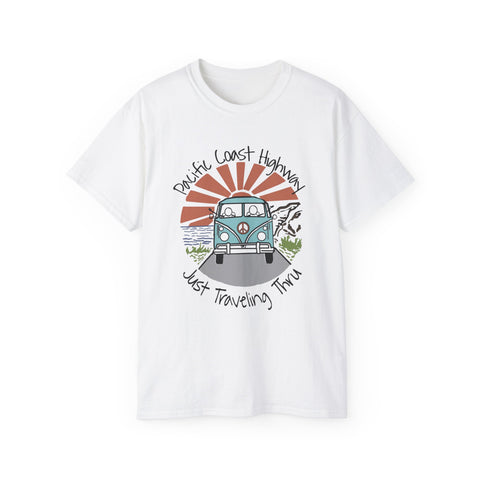 Pacific Coast Highway - The Ultimate Roadtrip - Just Traveling Thru T-shirt