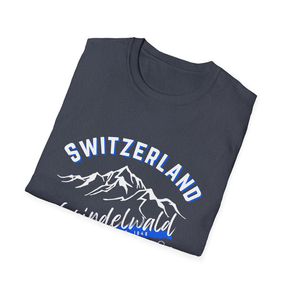 🏔️❄️ "Grindelwald, Switzerland Est. 1841: Just Traveling Thru Alpine Adventure Tee" 🚠✈️
