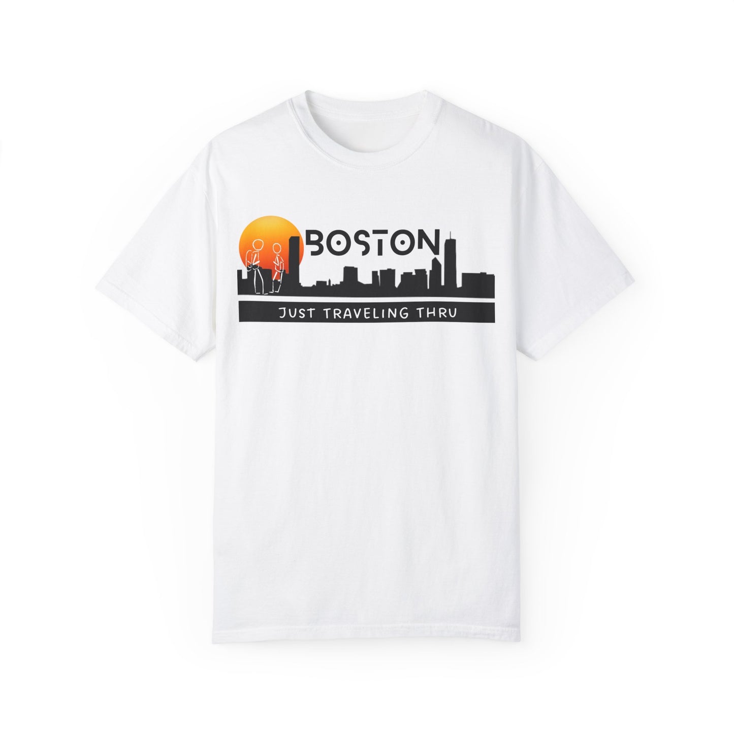 Boston Sunset Skyline: Just Traveling Thru Urban Adventure Tee