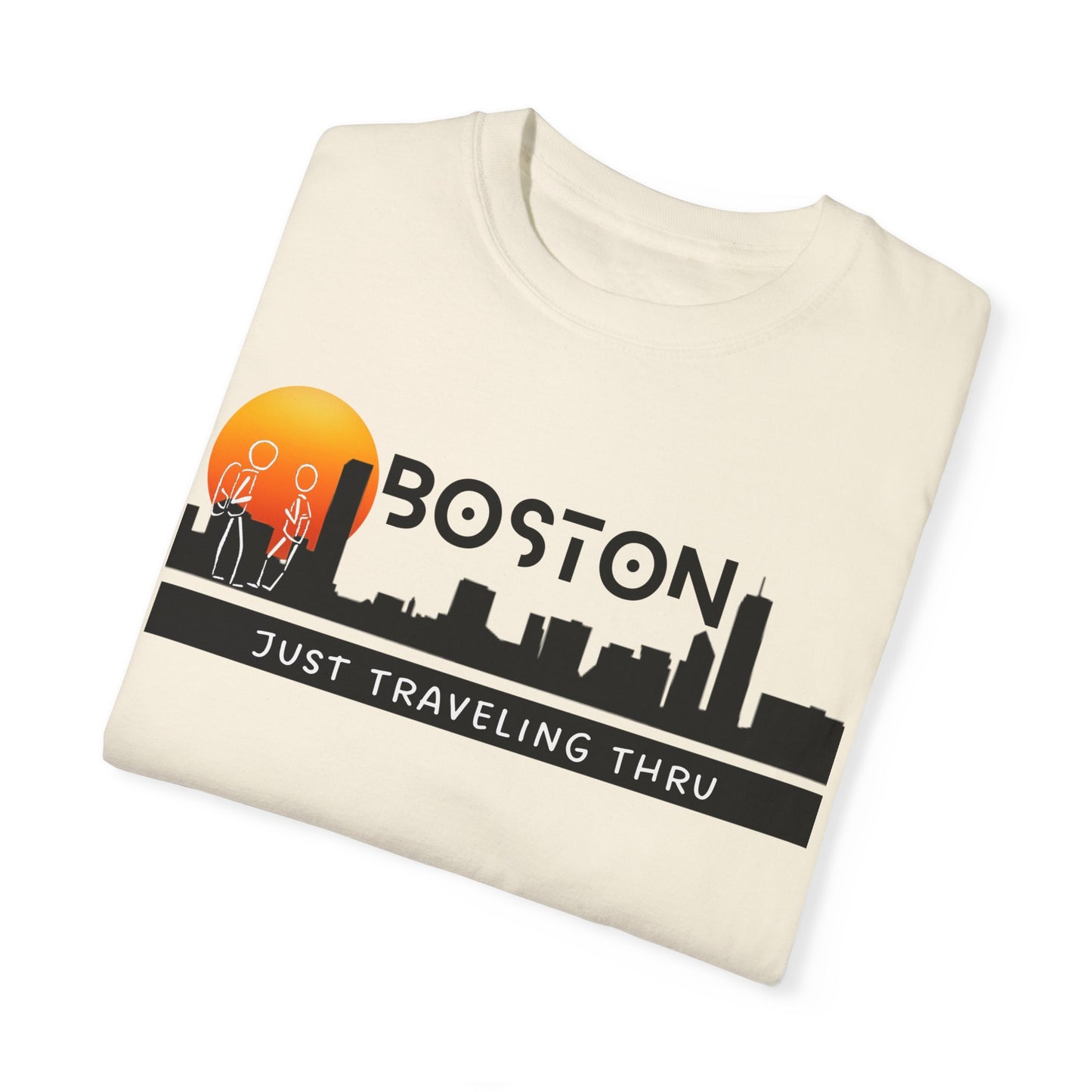 Boston Sunset Skyline: Just Traveling Thru Urban Adventure Tee